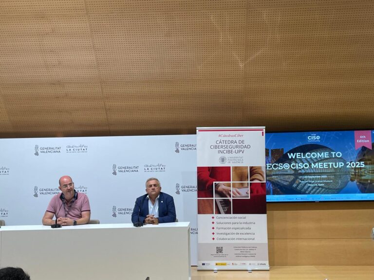 Santiago Escobar presents the INCIBE-UPV Cybersecurity Chair at ECSO CISO Meetup 2025